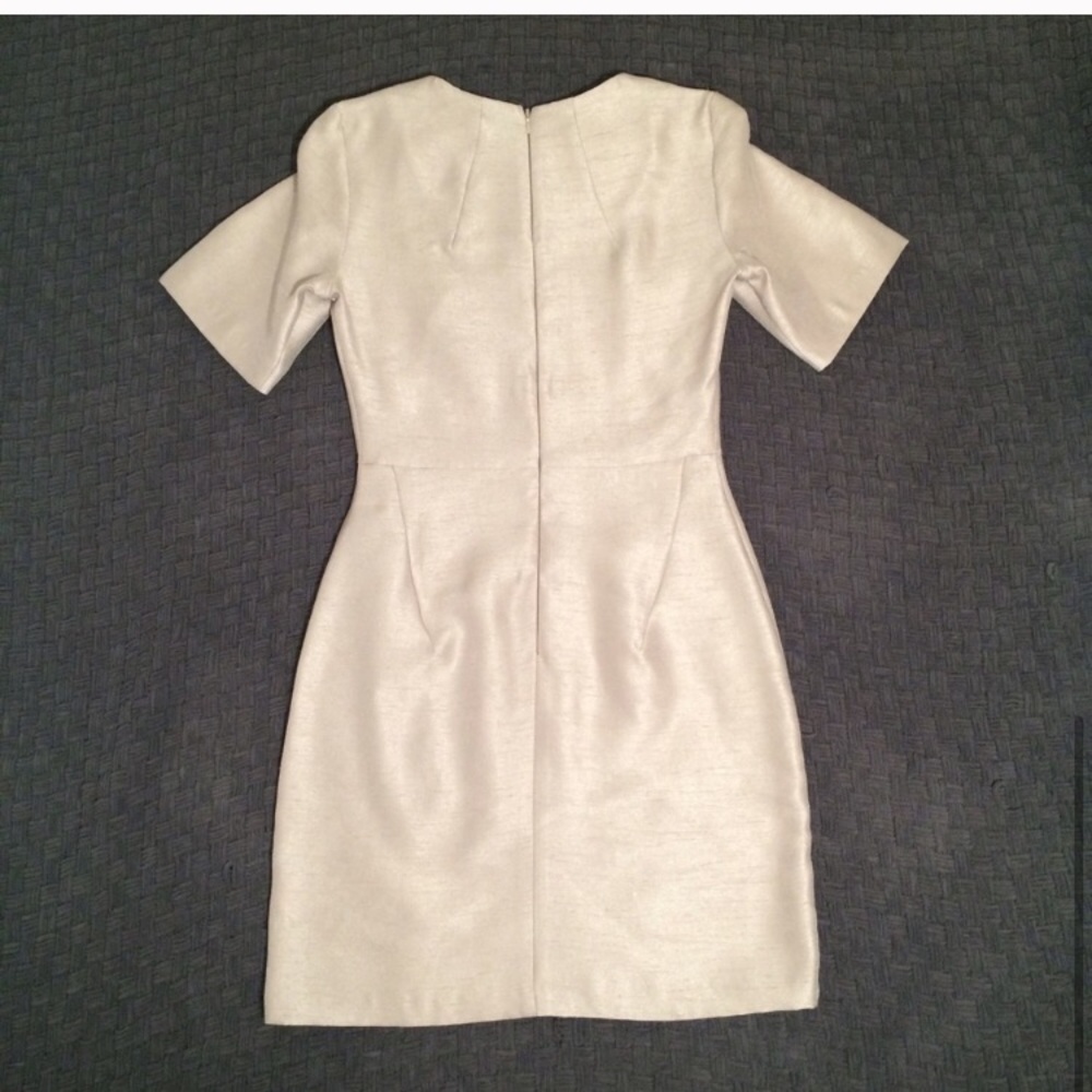 Topshop A-line Beige Shimmer Dress - Picture 4 of 4